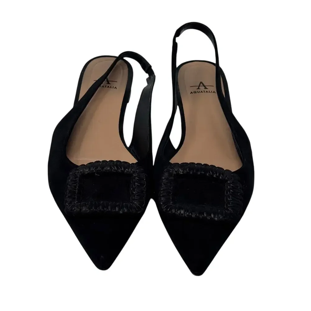 Aquatalia Women's Suede Pointed Toe Buckle Slingback Size 9 - Picture 3 of 9